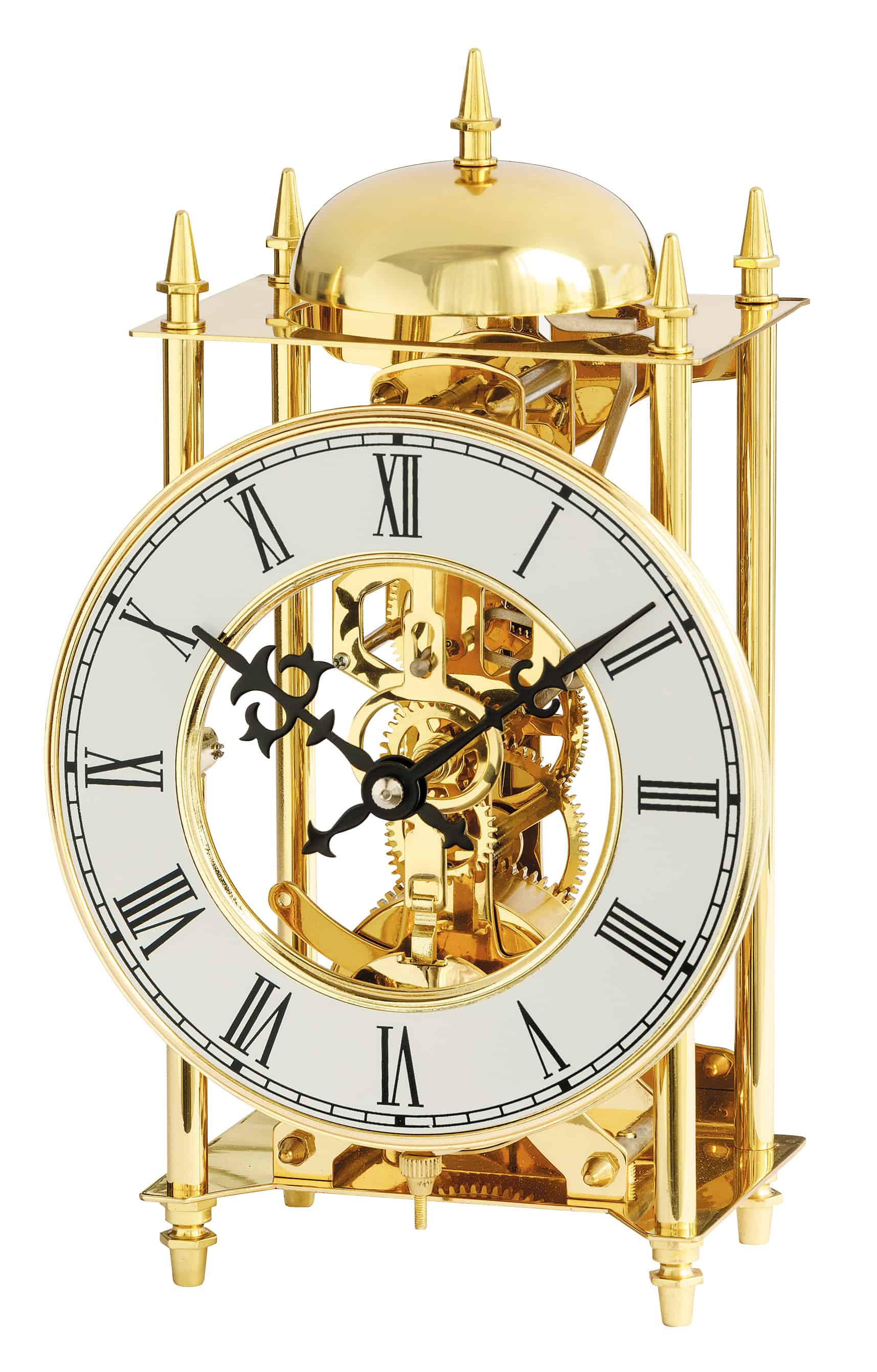 Ams 1183 Brass Finish Skeleton Mantel Table Clock Ams Clocks